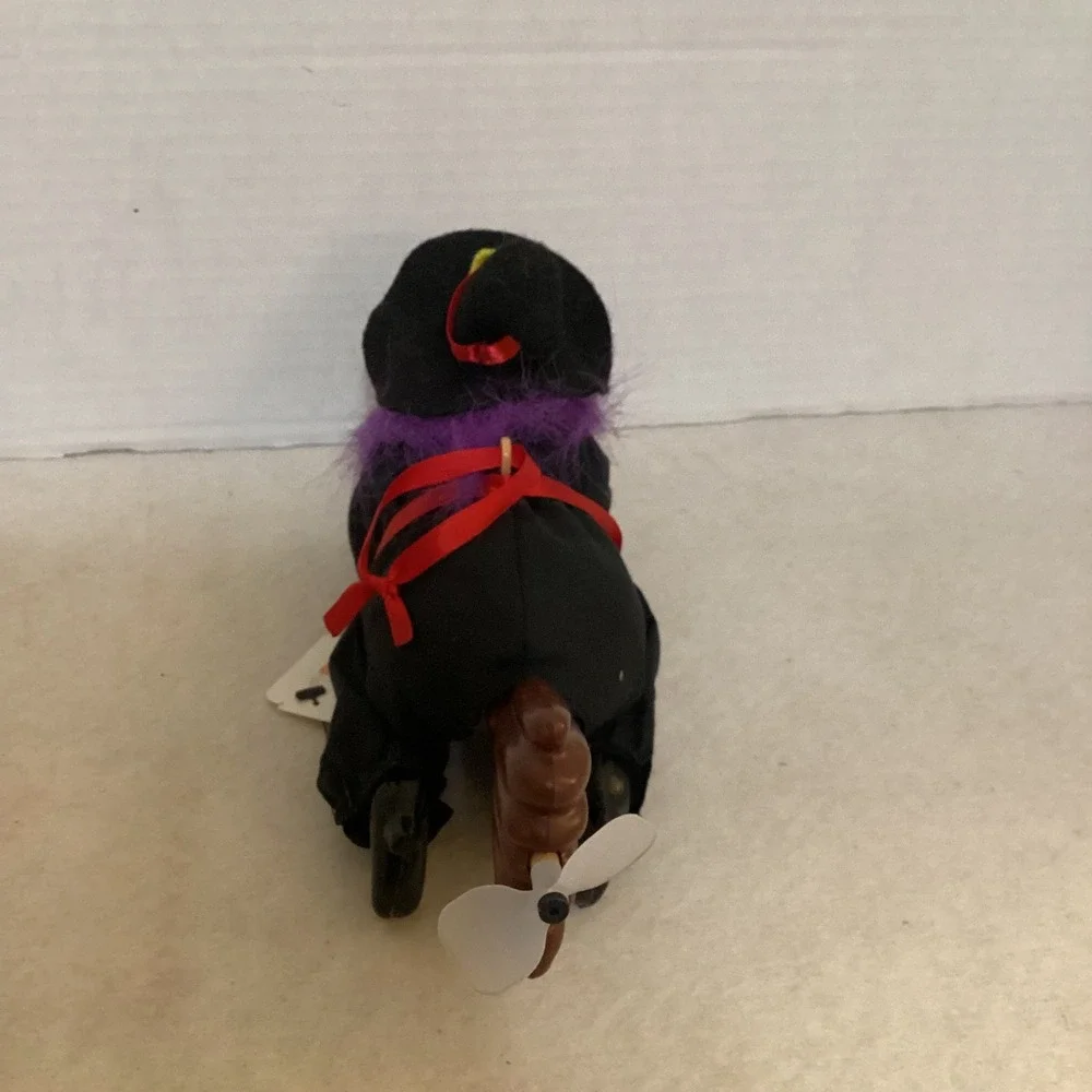 Vintage Halloween Witch on Broom Propeller Broomstick Decoration Ornament
